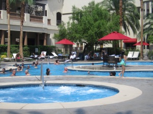 The Tuscany Inn & Suites pool area.